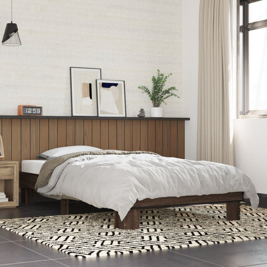 Bed Frame without Mattress Brown Oak 90x190 cm Single