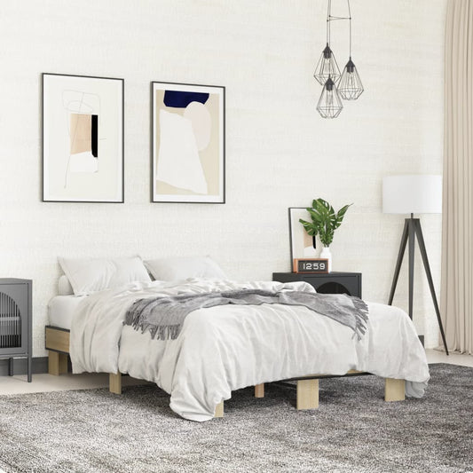 Bed Frame without Mattress Sonoma Oak 120x190 cm Small Double