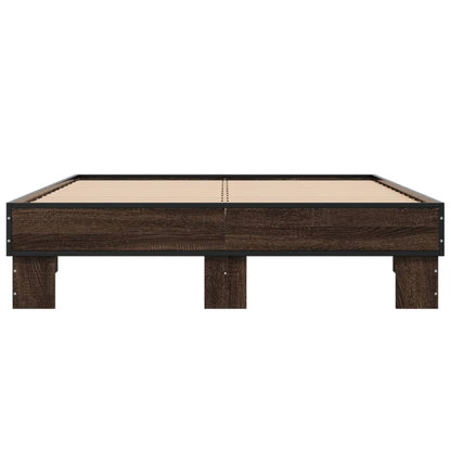 Bed Frame without Mattress Brown Oak 140x190 cm