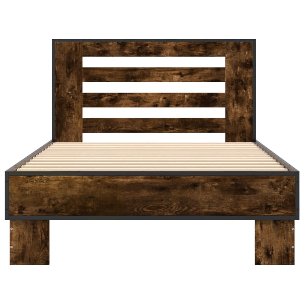 Bed Frame without Mattress Smoked Oak 90x190 cm Single