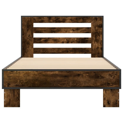 Bed Frame without Mattress Smoked Oak 90x190 cm Single
