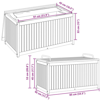 Outdoor Cushion Box 85x45x45/53 cm Solid Wood Acacia and Steel