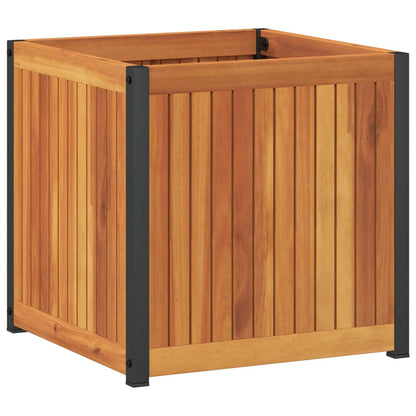 Garden Planter 45x45x44 cm Solid Wood Acacia and Steel