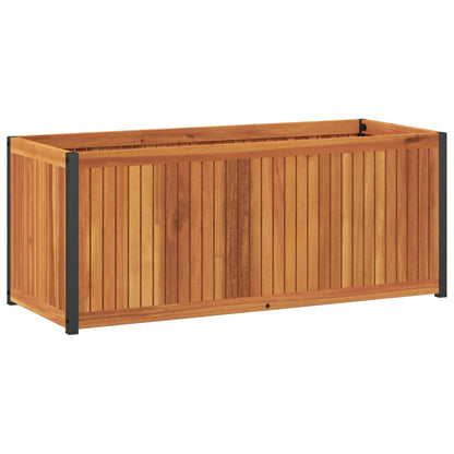 Garden Planter 110x45x44 cm Solid Wood Acacia and Steel