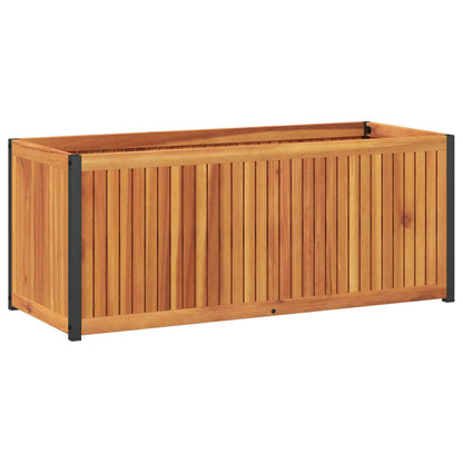 Garden Planter 110x45x44 cm Solid Wood Acacia and Steel