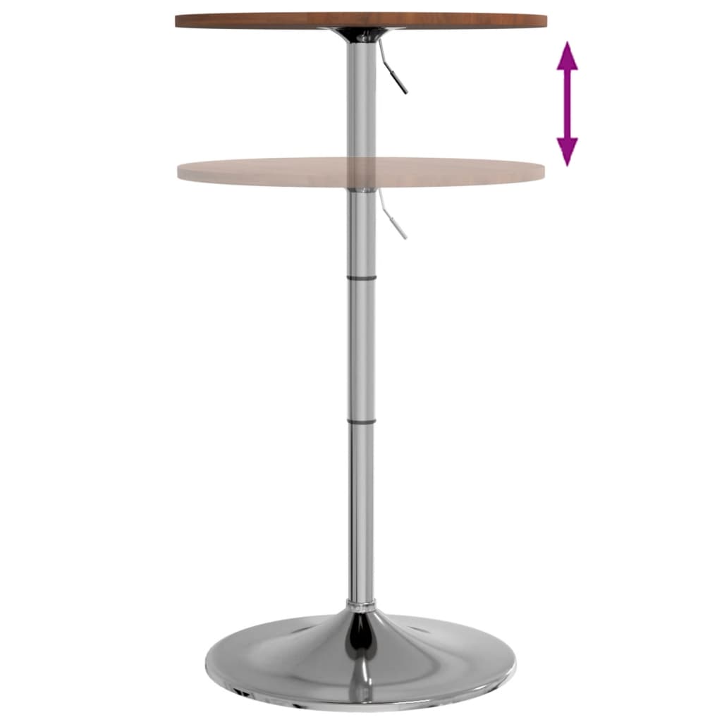 Bar Table Dark Brown Ø50x89.5 cm Solid Wood Beech