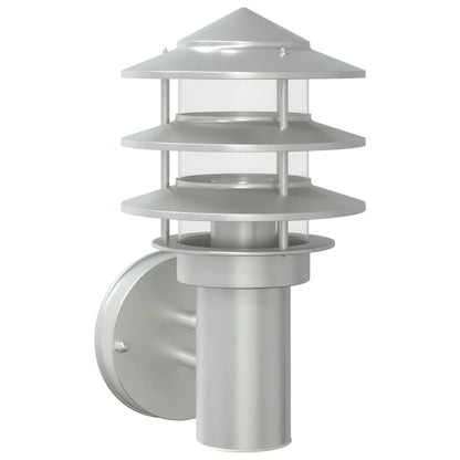 Outdoor Wall Light Silver Stainless Steel