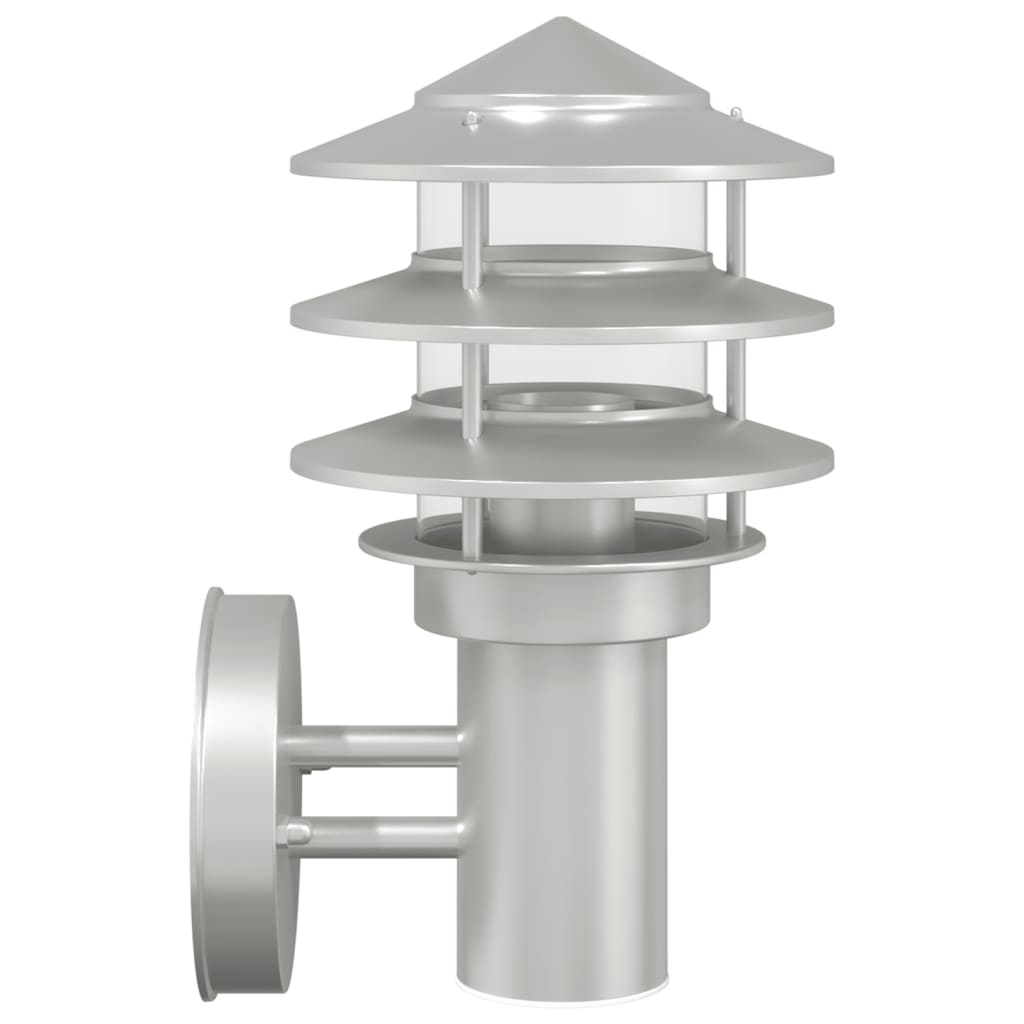 Outdoor Wall Light Silver Stainless Steel