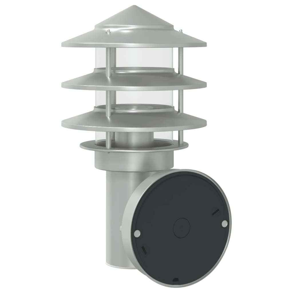 Outdoor Wall Light with Sensor Silver Stainless Steel