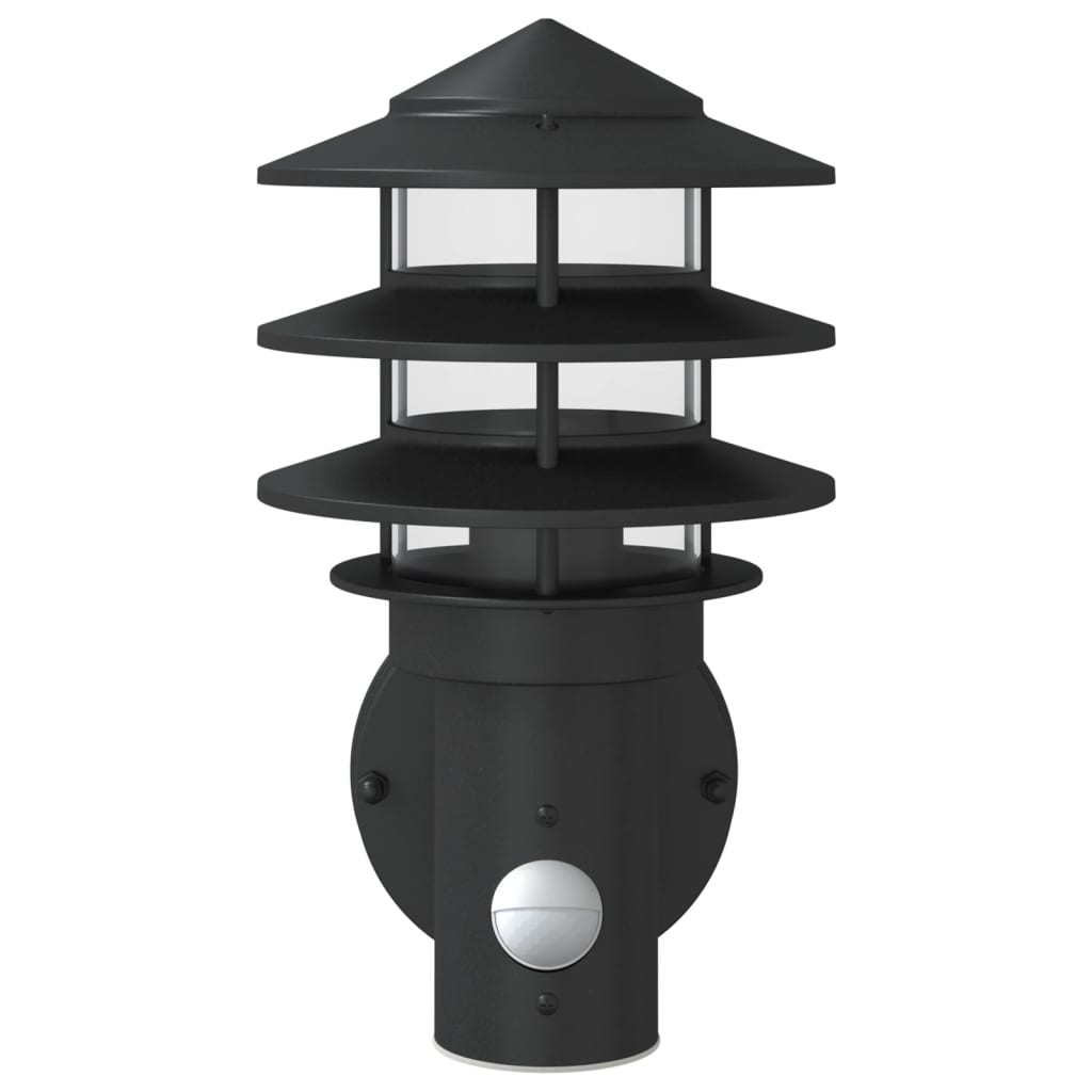 Outdoor Wall Light with Sensor Black Stainless Steel