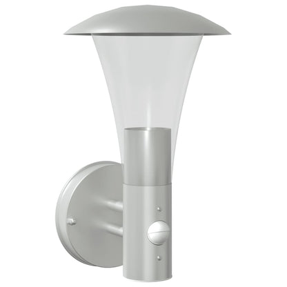 Outdoor Wall Light with Sensor Silver Stainless Steel