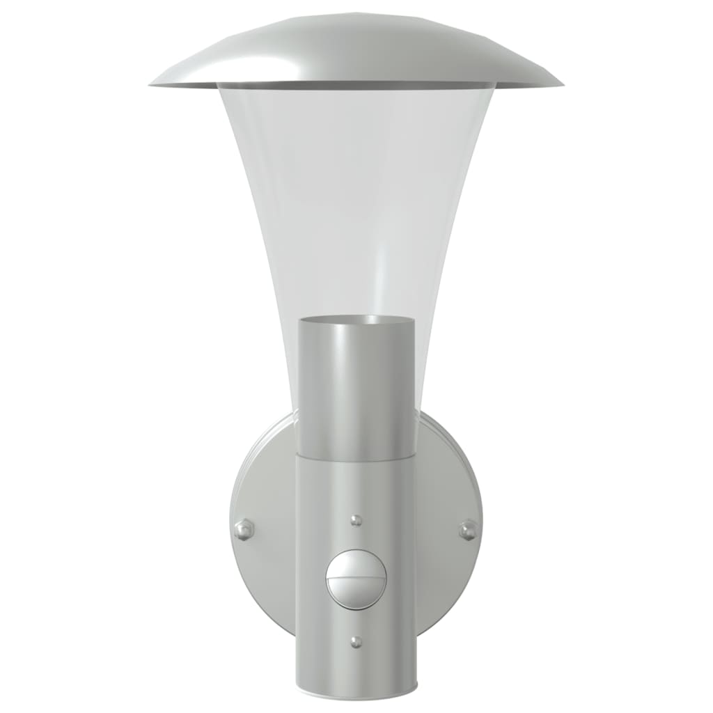 Outdoor Wall Light with Sensor Silver Stainless Steel