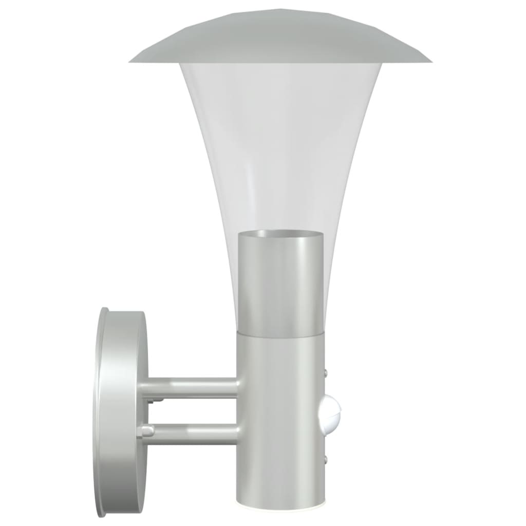 Outdoor Wall Light with Sensor Silver Stainless Steel