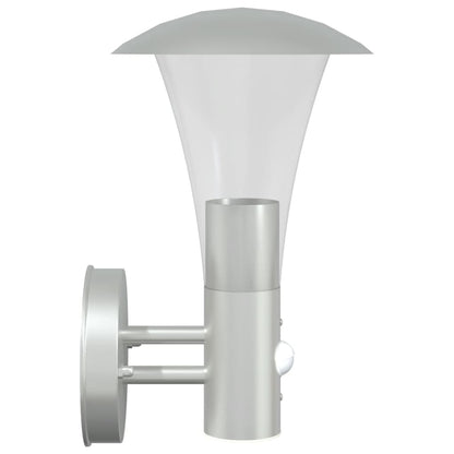 Outdoor Wall Light with Sensor Silver Stainless Steel