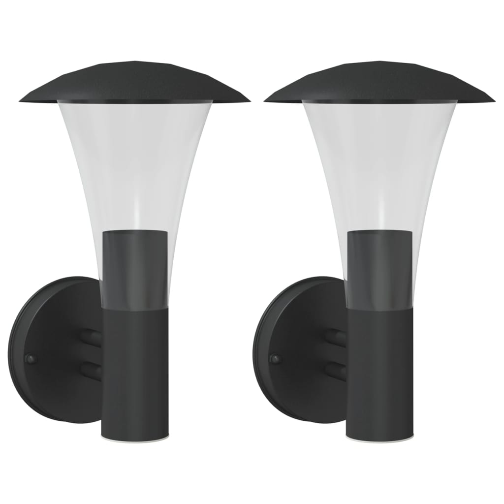 Outdoor Wall Lights 2pcs Black Stainless Steel