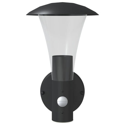 Outdoor Wall Light with Sensor Black Stainless Steel