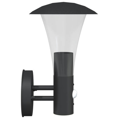 Outdoor Wall Light with Sensor Black Stainless Steel