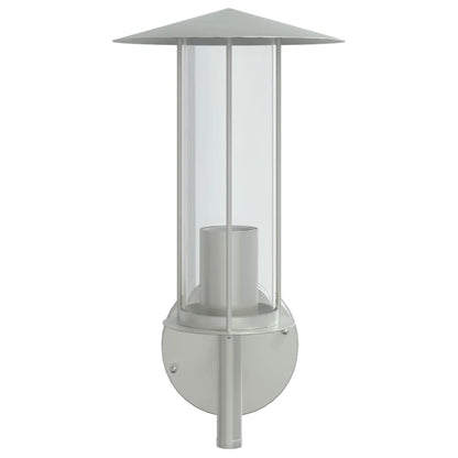 Outdoor Wall Light Silver Stainless Steel