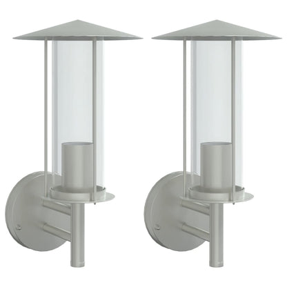 Outdoor Wall Lights 2pcs Silver Stainless Steel