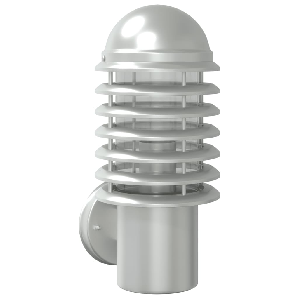 Outdoor Wall Light Silver Stainless Steel