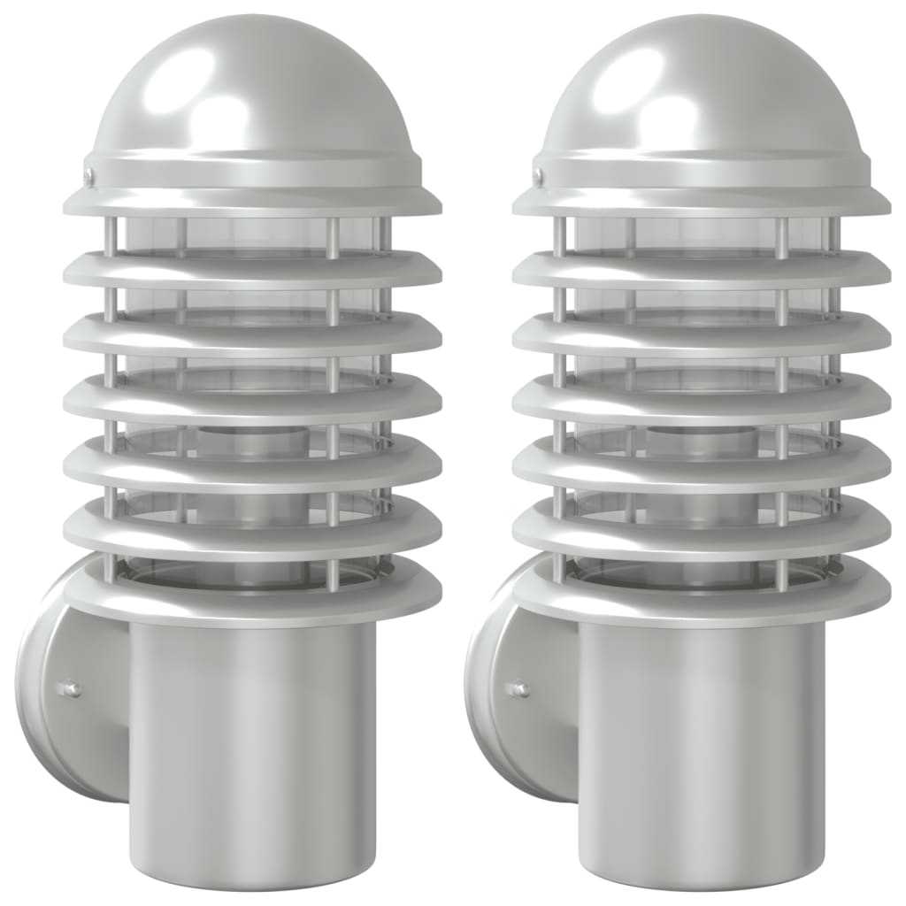 Outdoor Wall Lights 2pcs Silver Stainless Steel