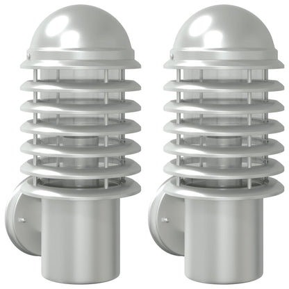 Outdoor Wall Lights 2pcs Silver Stainless Steel