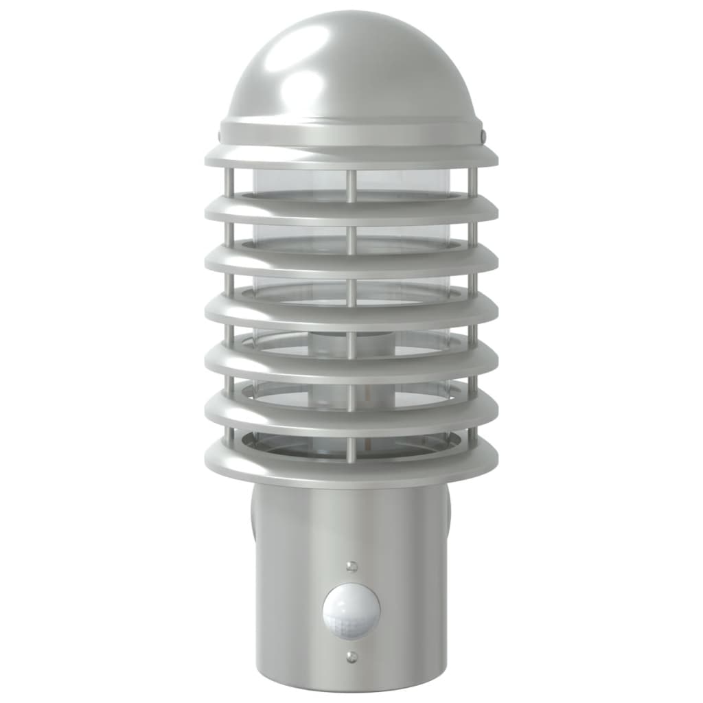 Outdoor Wall Light with Sensor Silver Stainless Steel