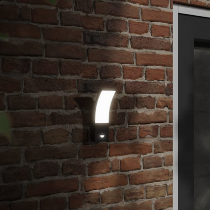 Outdoor LED Wall Lights with Sensors 2pcs Black Die-cast Aluminium