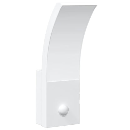 Outdoor LED Wall Light with Sensor White Die-cast Aluminium