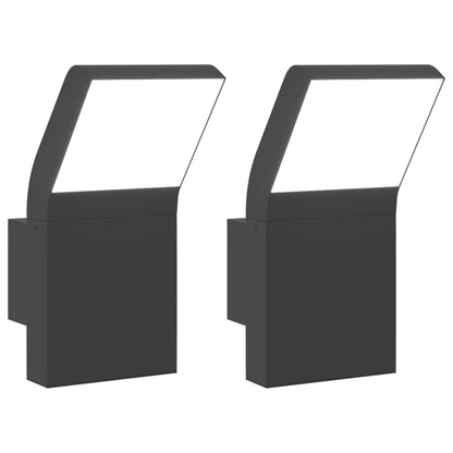 Outdoor LED Wall Lights 2pcs Black Die-cast Aluminium