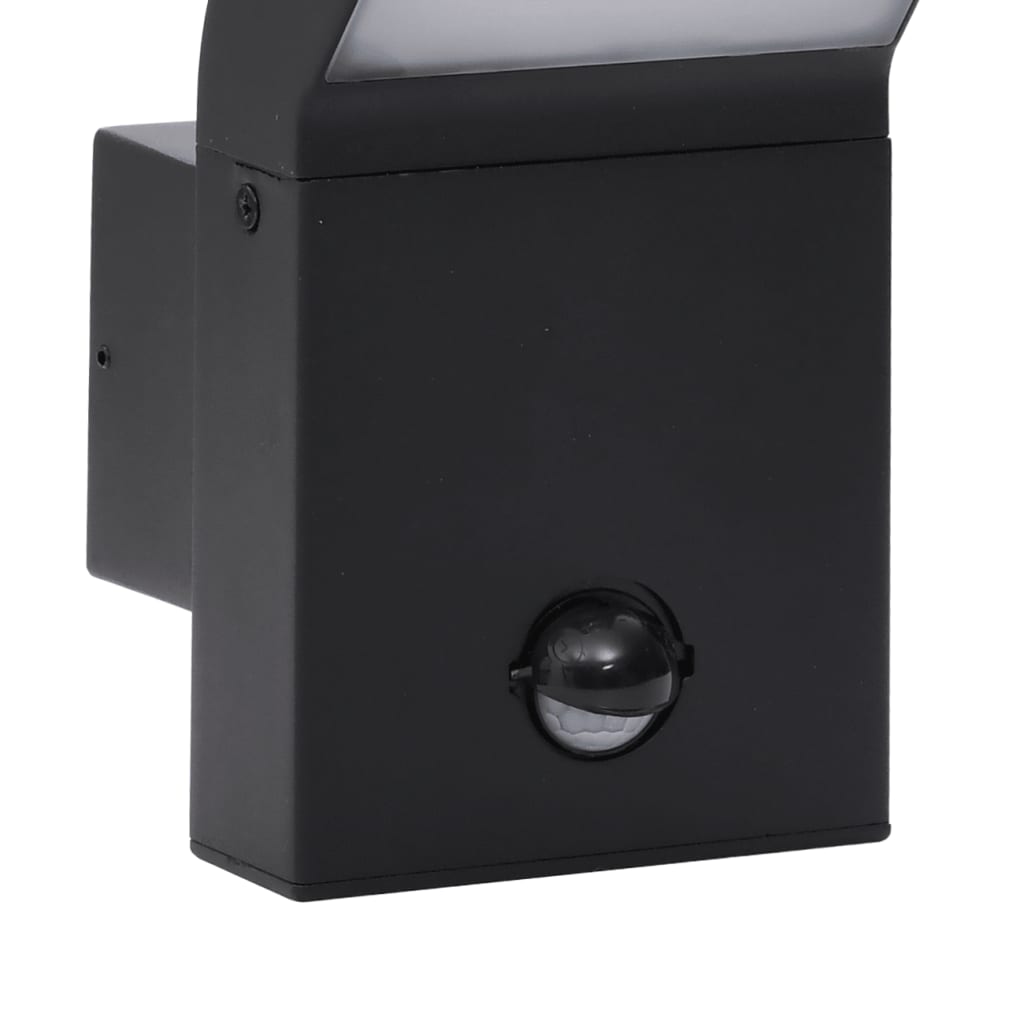 Outdoor LED Wall Lights with Sensors 2pcs Black Die-cast Aluminium