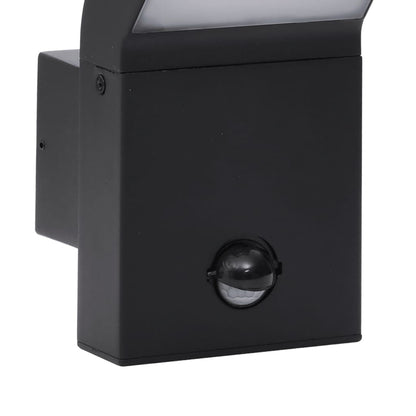 Outdoor LED Wall Lights with Sensors 2pcs Black Die-cast Aluminium