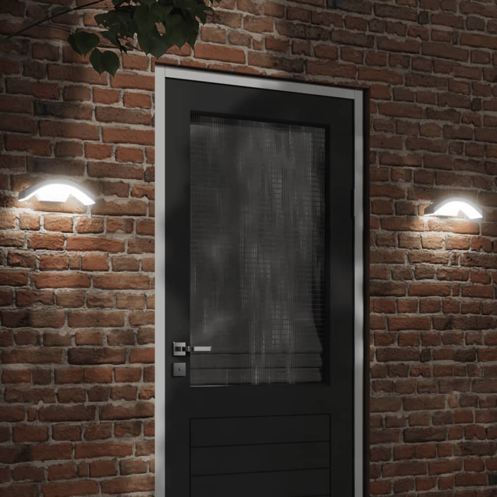 Outdoor LED Wall Light with Sensor White Die-cast Aluminium