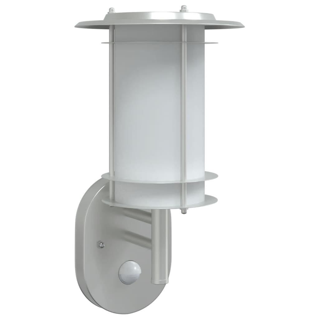 Outdoor Wall Light with Sensor Silver Stainless Steel