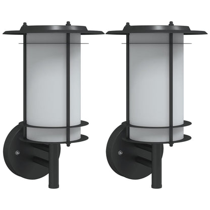 Outdoor Wall Lights 2pcs Black Stainless Steel