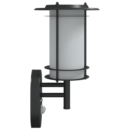 Outdoor Wall Light with Sensor Black Stainless Steel