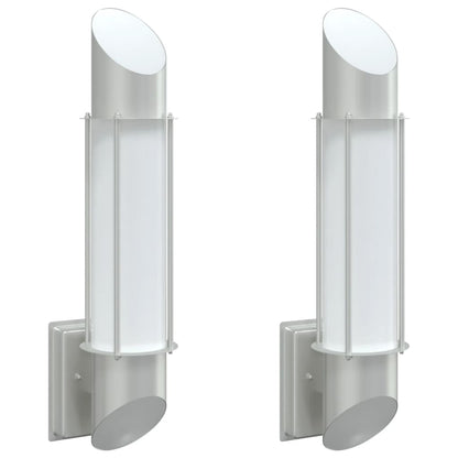 Outdoor Wall Lights 2pcs Silver Stainless Steel