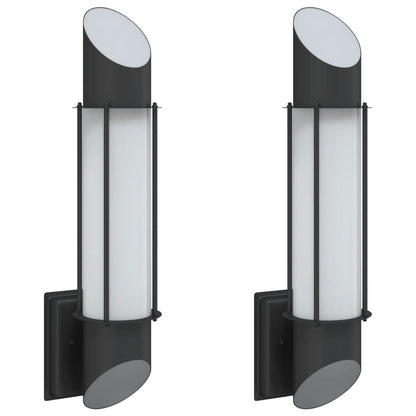 Outdoor Wall Lights 2pcs Black Stainless Steel