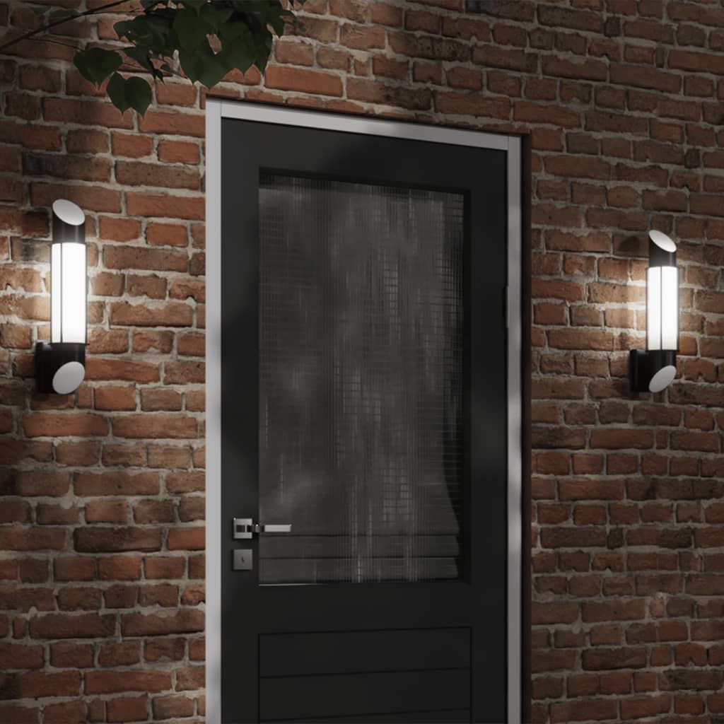 Outdoor Wall Lights 2pcs Black Stainless Steel