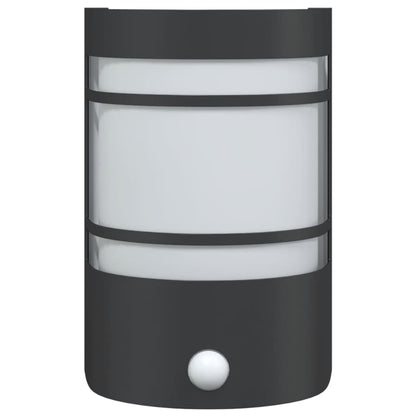 Outdoor Wall Light with Sensor Black Stainless Steel