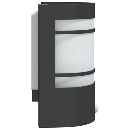 Outdoor Wall Light with Sensor Black Stainless Steel