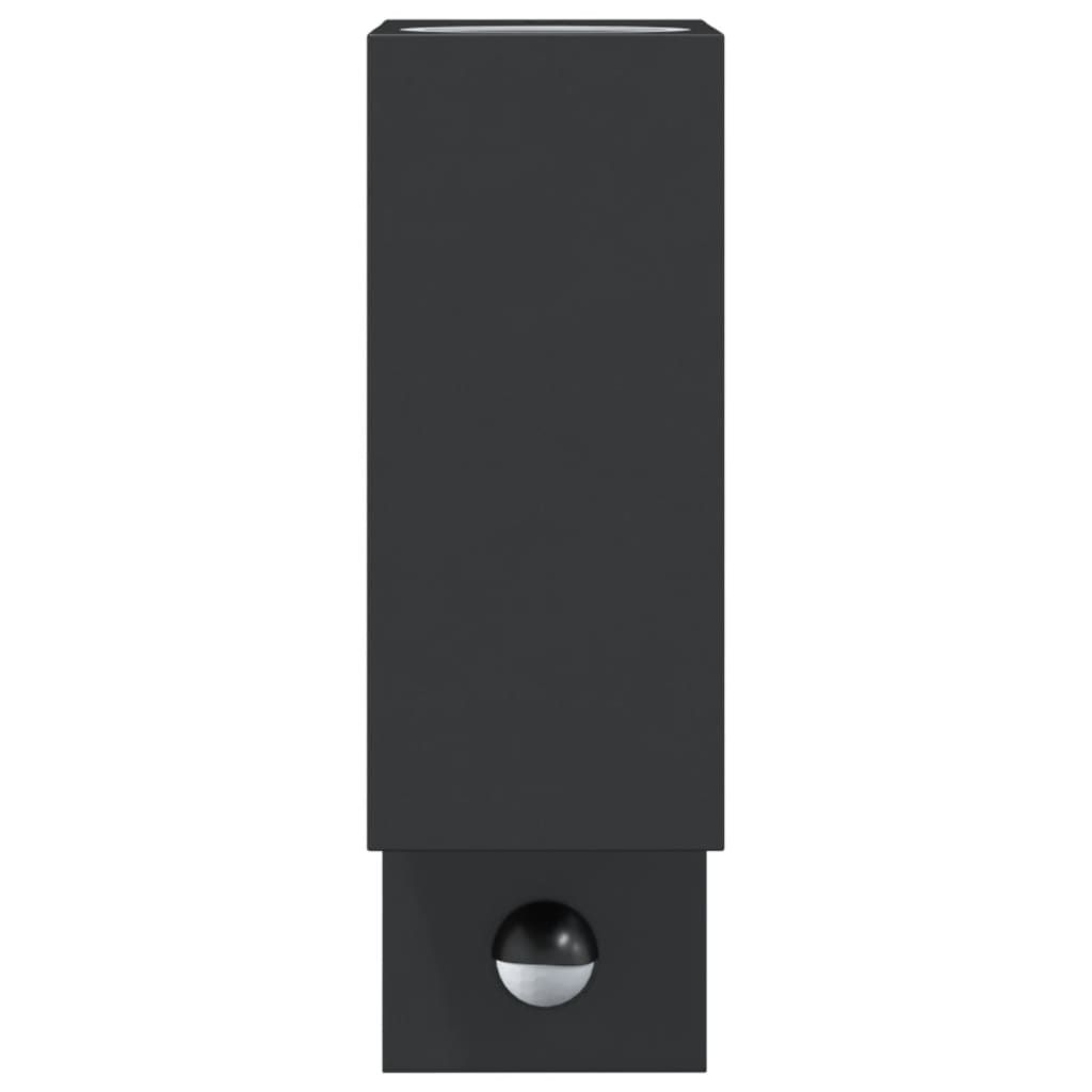 Outdoor Wall Light with Sensor Black Die-cast Aluminium