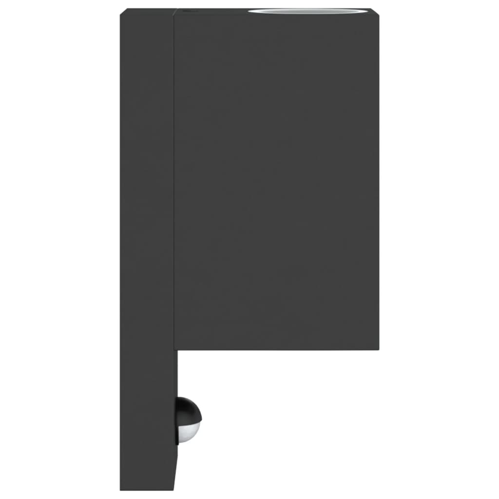 Outdoor Wall Light with Sensor Black Die-cast Aluminium