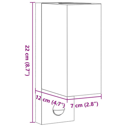 Outdoor Wall Light with Sensor Black Die-cast Aluminium