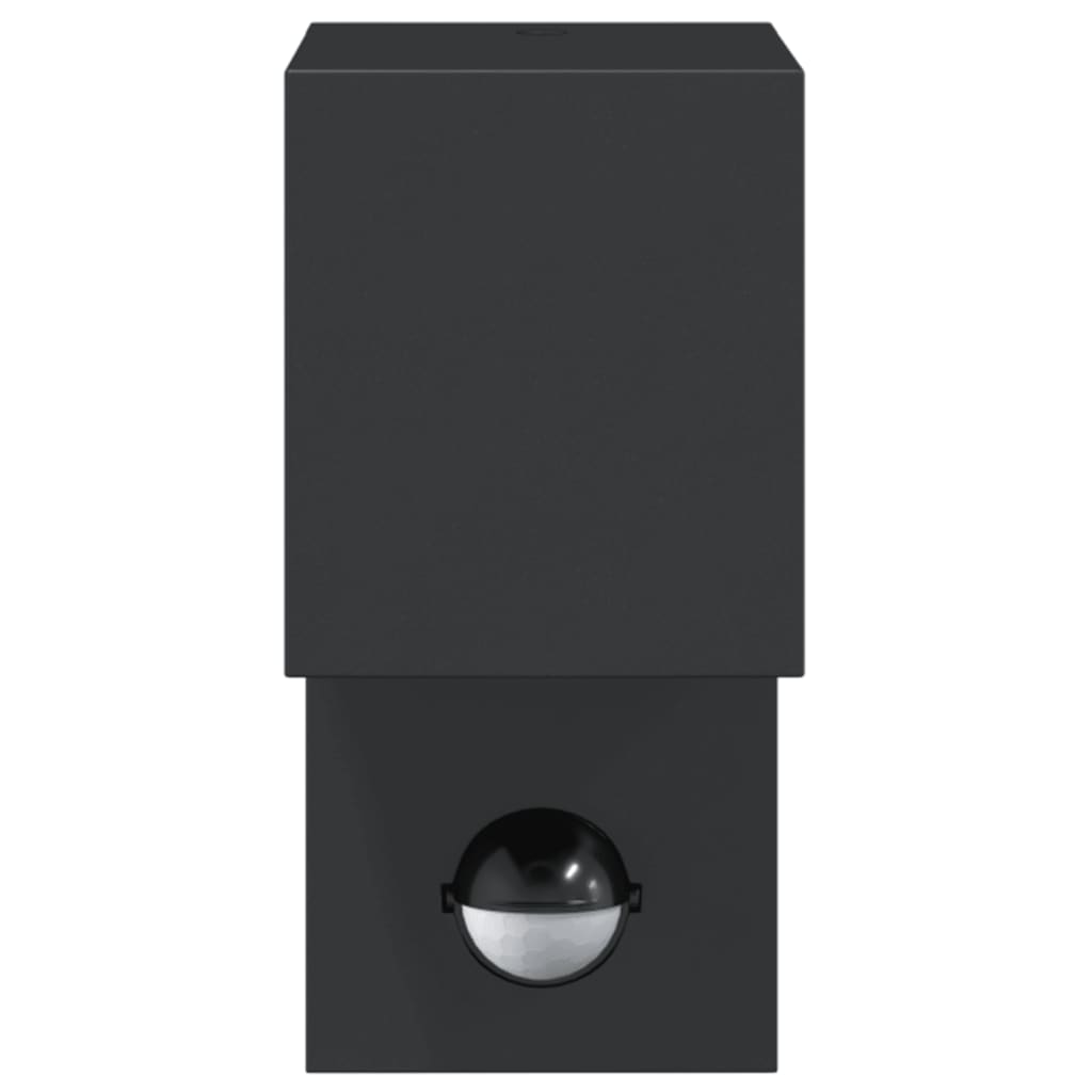 Outdoor Wall Light with Sensor Black Die-cast Aluminium