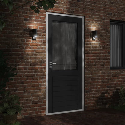 Outdoor Wall Lights with Sensors 2pcs Black Die-cast Aluminium