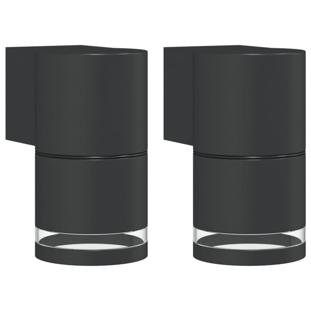 Outdoor Wall Lights 2pcs Black Die-cast Aluminium