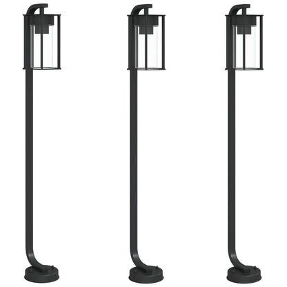 Outdoor Floor Lamps 3pcs Black 100 cm Stainless Steel