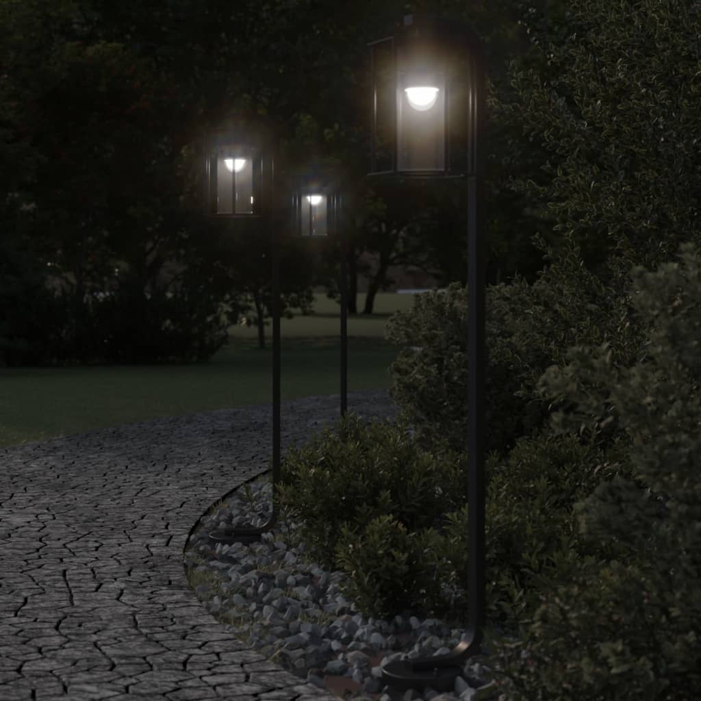 Outdoor Floor Lamps 3pcs Black 100 cm Stainless Steel