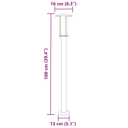 Outdoor Floor Lamp Silver 100 cm Stainless Steel